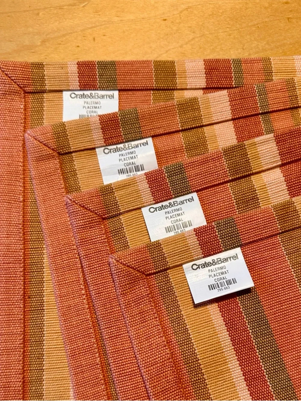NWT Crate&Barrel cotton woven placemats